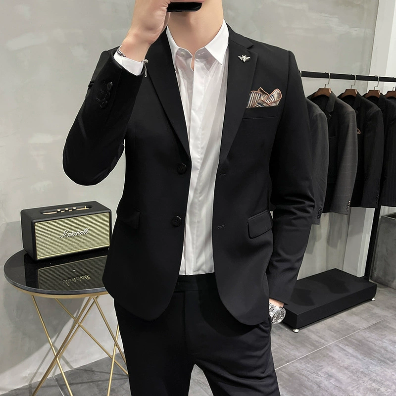 Мужской костюм slim-fit, комплект (пиджак + брюки), ткань, размеры S–7XL, классические серые оттенки