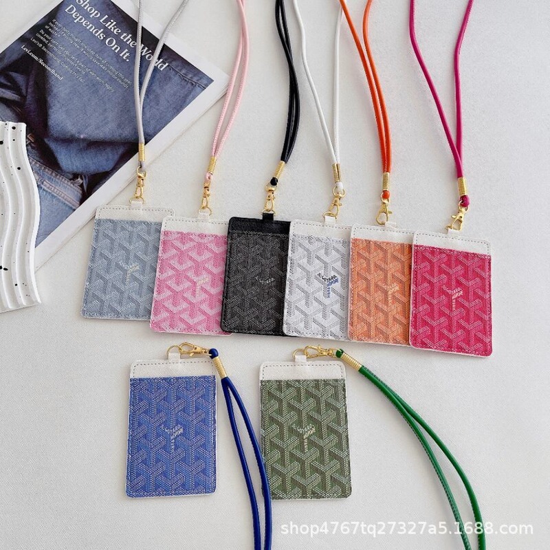 Large-capacity cardholder, ID badge holder, lanyard, neck strap, dog-tooth design, document case, student ID wallet, suitable for both men and women