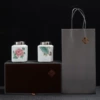 Ru kiln square jar-velvet gift box (peony + banana)