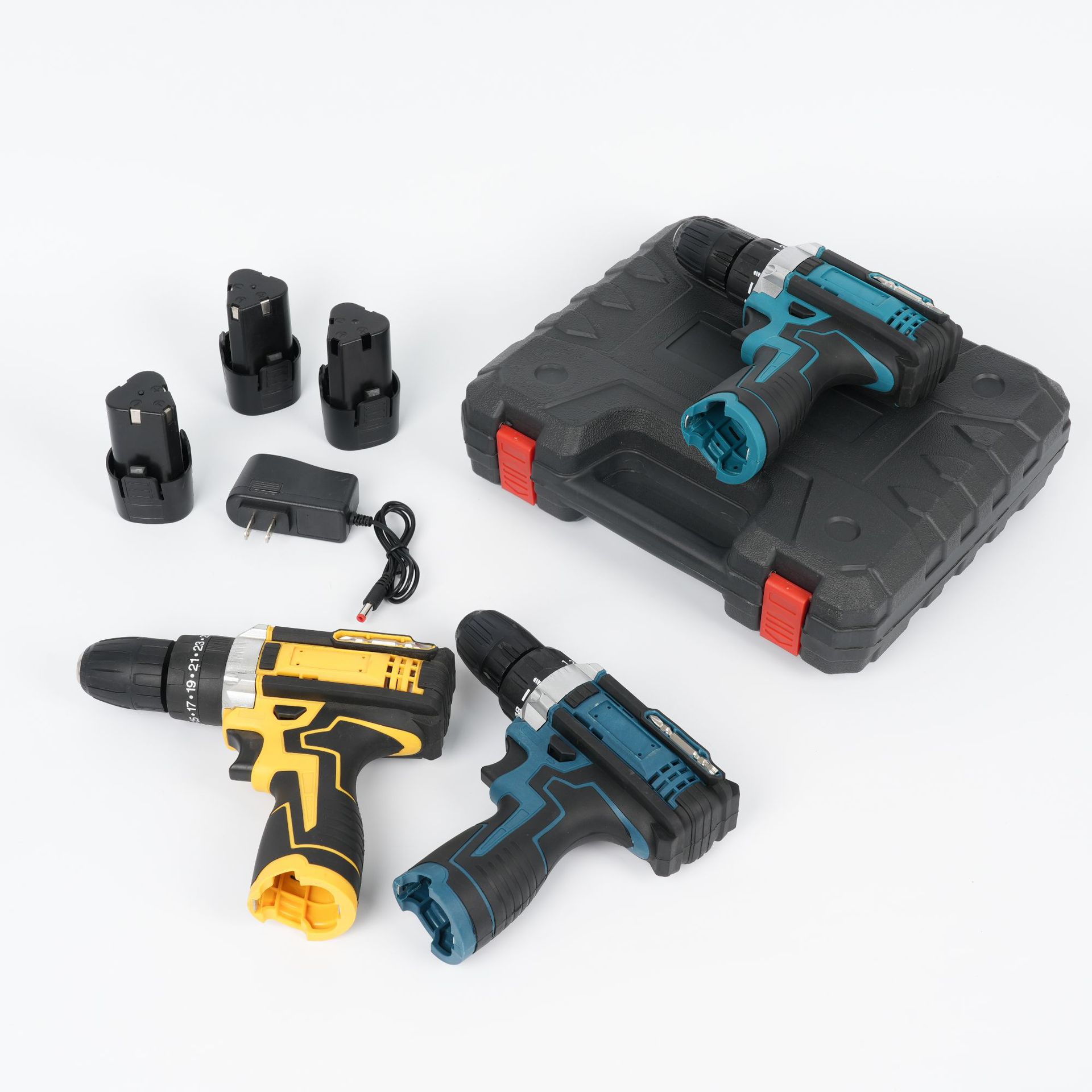 Cross-Border Multifunctional High-Power Impact Drill Rechargeable Cordless Lithium-Ion Drill Set 12V Household Pistol Drill Electric Hand Drill