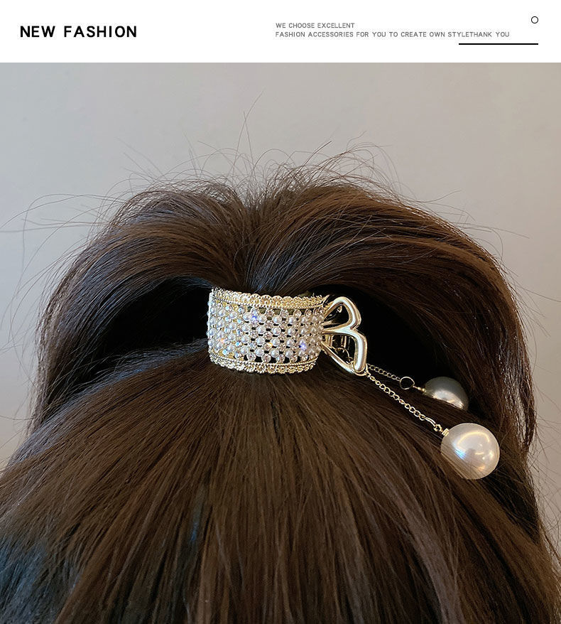 Haarspange Für Pferdeschwanz Mit Perlen Und Fransen Design_voghion.com