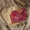 3 burgundy envelopes + 10 cowhide rose stationery + 3 lacquer stickers