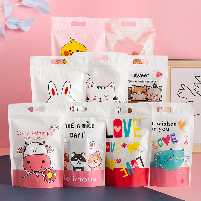 Bolsa de cremallera autosellante transparente galleta pastel de Luna turrón copo de nieve de dibujos animados bolsa crujiente Cookie Candy bolsa de embalaje 50