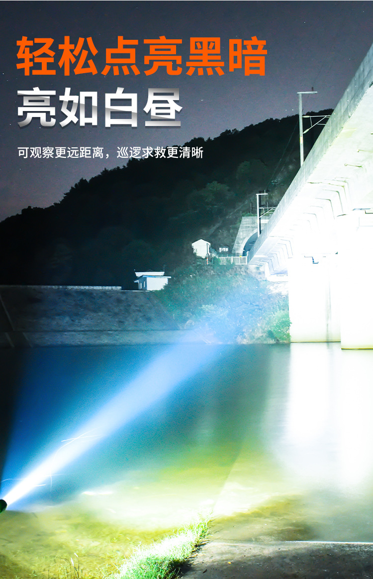 Lingfei JD-P1 High-Brightness Flashlight Rechargeable Portable Outdoor Household Aluminum Alloy Long-Range Cross-Border Wholesale In Stock