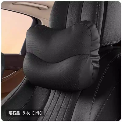 Headrest — Lumbar Support, 2026 New Model - premium-nappa-leather-headrest-obsidian-black