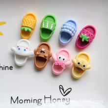 草莓菠萝小拖鞋创意新款树脂配件diy奶油胶手机壳头饰发夹材料包
