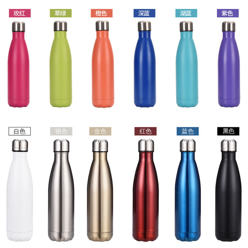 Double-layer 304 stainless steel insulated cup Large capacity cola bottle sports water cup car creative advertising gift cup