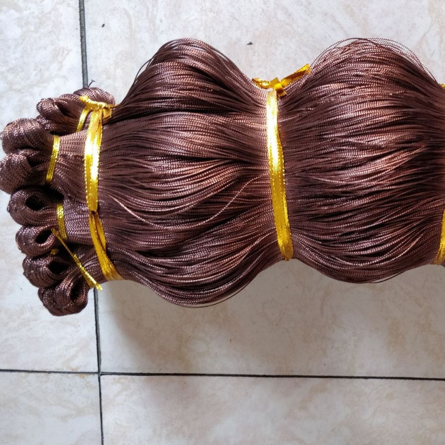 1mm包蛋白粉彩丝片编成挂商标绳包闪彩金丝绳深红铝箔带串珠子