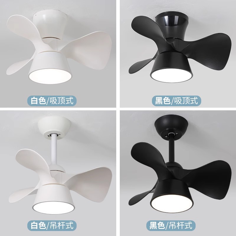 Nordic ultra-thin variable-frequency ceiling fan light study dining room bedroom ceiling fan light macaron children's room electric fan chandelier