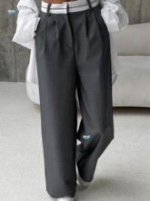 Contrast waistband mop suit pants ײɫ���^�r�����e�ϵ����bѝ