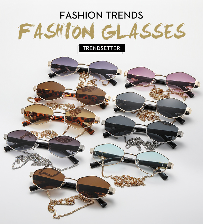 Modische Polygonale Sonnenbrille Für Damen Kleine Form_voghion.com