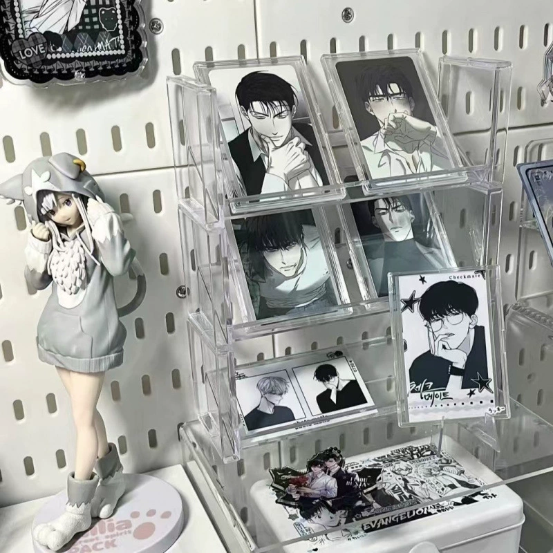 Прозрачная акриловая многослойная штабелируемая стойка для хранения карточек, настольная лестница, выставочная стойка