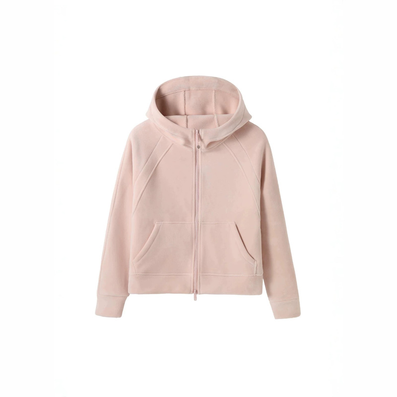 "Double-sided fleece-lined" elegant long-sleeved fleece-lined thick sweatshirt jacket for women, autumn and winter new style, suitable for petite figures "Double-sided fleece-lined" elegant long-sleeved fleece-lined thick sweatshirt jacket for women, autumn and winter new style, suitable for petite figures