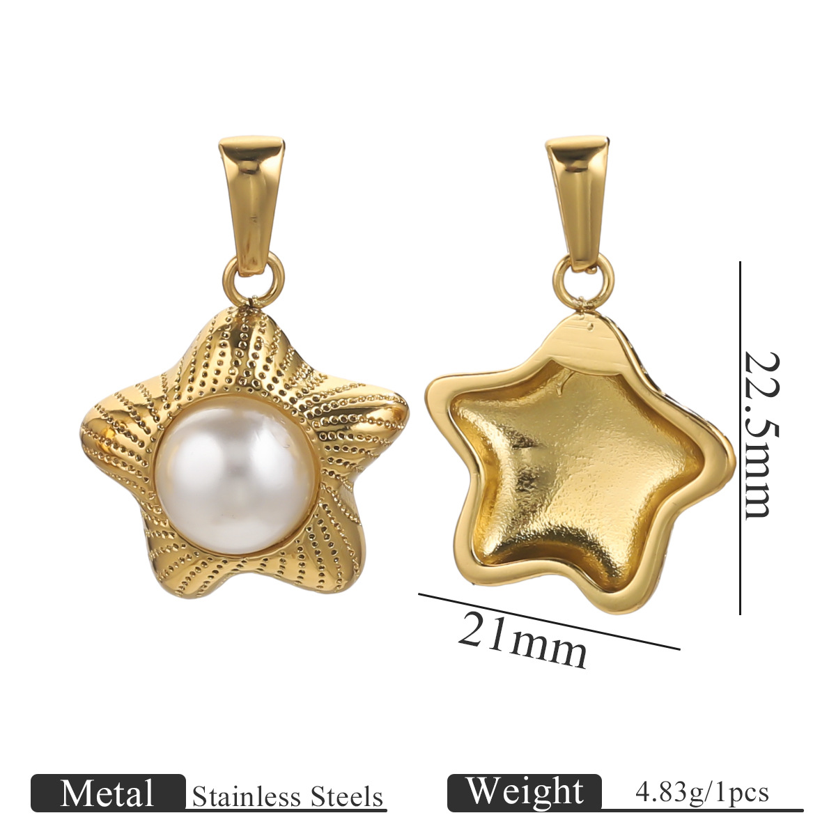 Europa y los Estados Unidos acero inoxidable pentagonal en forma de corazón colgante de perlas DIY accesorios accesorios al por mayor