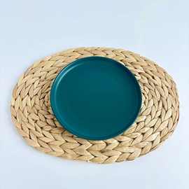 厂家直供现货椭圆型葫芦草餐垫手工编织餐垫草编餐垫隔热垫防滑杯