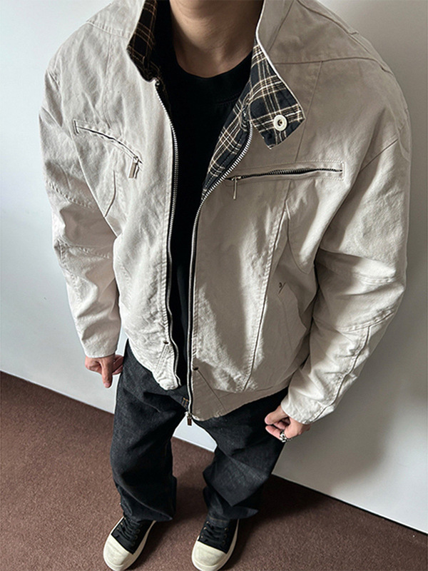 cleanfit哈灵顿外套男款春秋季美式复古工装夹克高级感立领棒球服|undefined