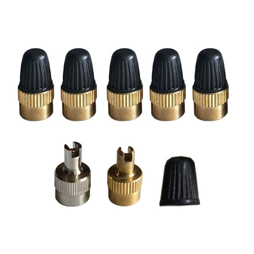 Bicycle valve core wrench valve cap valve core cover modification wrench copper color silver