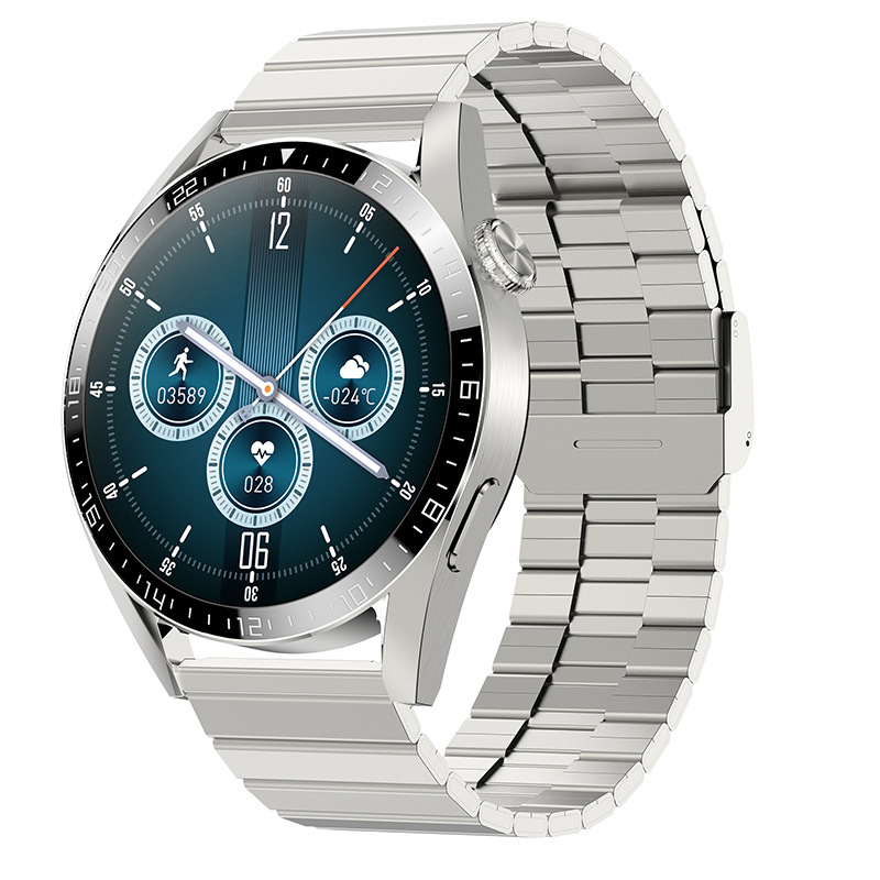 W3P 실버 대나무 스틸 시계줄(자기 충전)