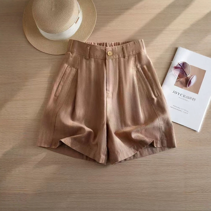 Tencel Linen Suit Shorts for Women Summer 2026 New High-Waisted Slimming Loose Casual A-Line Wide-Leg Shorts Tencel Linen Suit Shorts for Women Summer 2026 New High-Waisted Slimming Loose Casual A-Line Wide-Leg Shorts