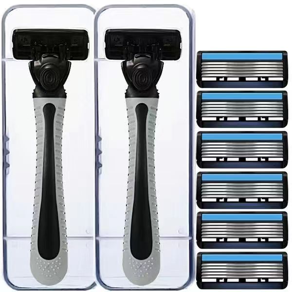 One-Piece Drop-Shipping Six-Layer Blade Razor Manual Six-Layer Head Razor Blade Beard Razor for Men Shaving