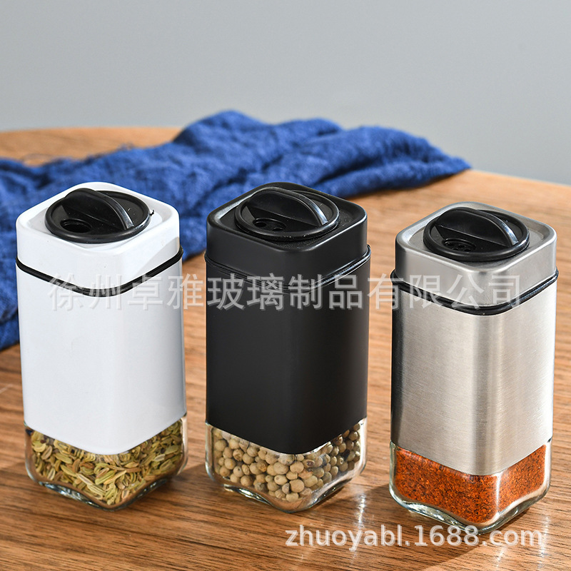 Amazon transfronteriza para condimento botella de condimento blanco y negro condimento frasco de condimento de pimienta botella de sal polvo botella de especias