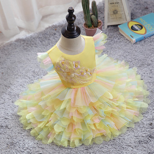 Vente En Gros Robe De Gaze En Filet Gonflé À Fleurs Pour Enfants Nihaojewelry display picture 23