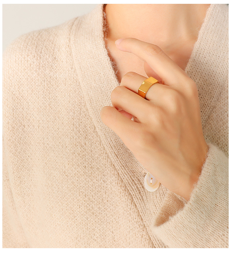 New minimalist geometric brushel womenu0027s jewelry simple titanium steel ring