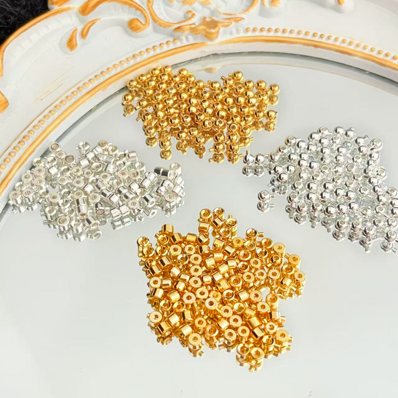 18K Gold-Plated Copper High Color Retention Pressure Cooker End Cap Handmade Beading DIY Accessories Positioning Beads Wholesale