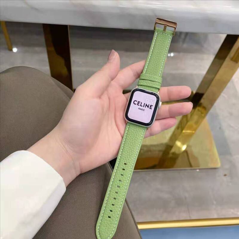 For Apple Watch Leather Strap iwatch1-7 Generation Litchi Pattern Casual Replacement Unisex Wristband SE Trendy Strap For Apple Watch Leather Strap iwatch1-7 Generation Litchi Pattern Casual Replacement Unisex Wristband SE Trendy Strap