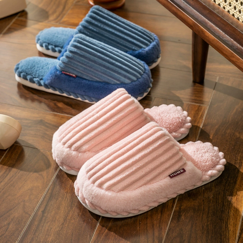 Тщательно отобранные осенне-зимние парные хлопковые тапочки для дома, нескользящие плюшевые домашние тапочки оптом из кораллового флиса