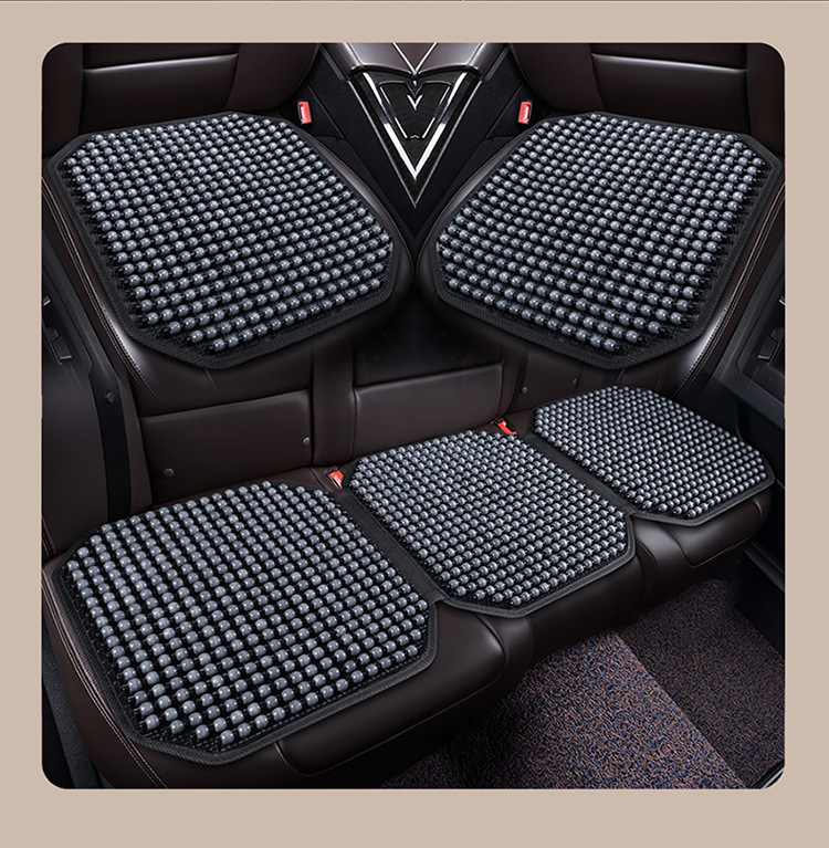 Car Wooden Bead Cushion Summer Breathable and Ventilated Cool Cushion Square Cushion Backrest Three-Piece Set Single Truck Digger Seat Cushion