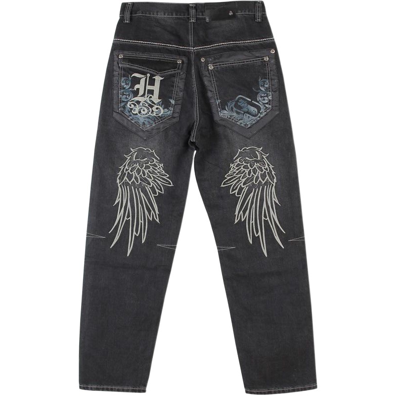 Moda europea y americana hombres hip hop jeans hiphop hip hop ropa lavada suelta pantalones de skate más tamaño