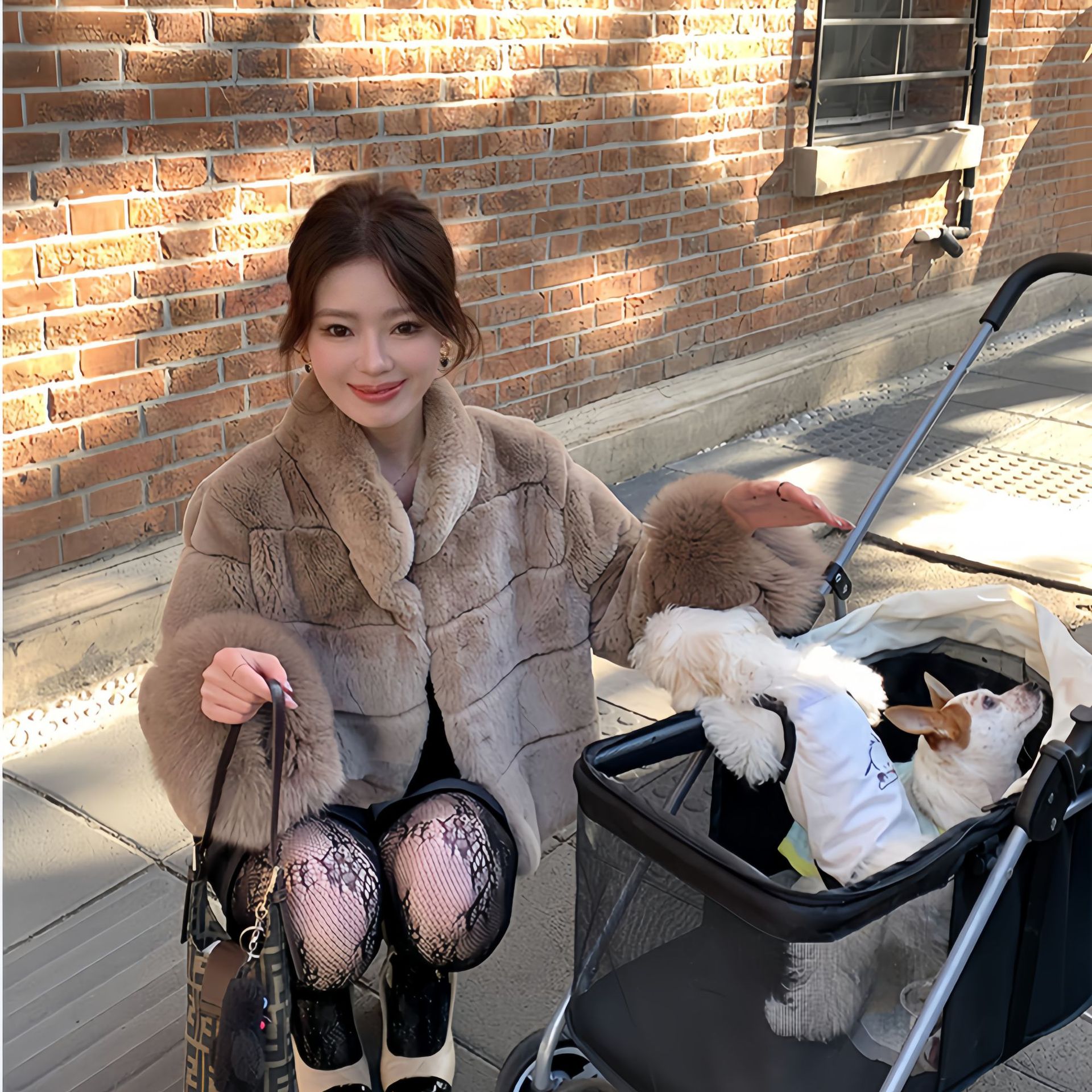 2026 New Haining Winter Eco-friendly Rex Rabbit Fur Coat Women's Short Stand Collar Slimming Fox Fur Young Style