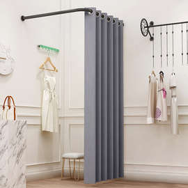 商场服装店L型墙角试衣间便捷简易更衣室隔断帘换衣间展示架门帘