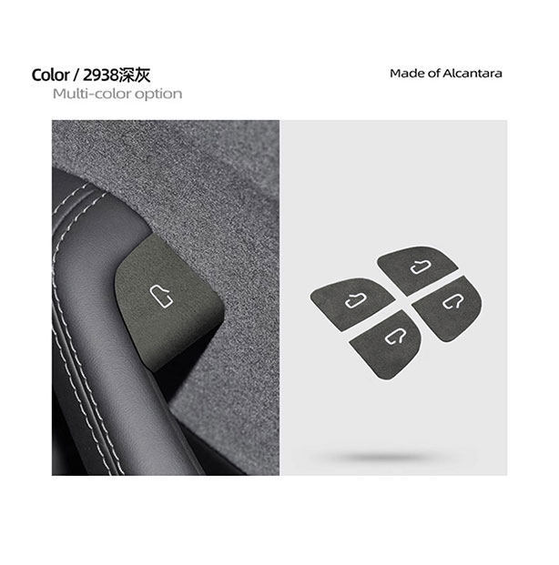 Cross-Border Preferred Choice: Tesla Model 3/Yl Car Door Switch Reminder Stickers, Suede Night Glow Interior Modification