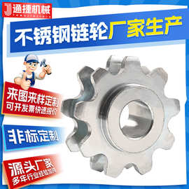 双节距链轮304不锈钢链轮械设备传动输送机链轮10A5分10齿大节距