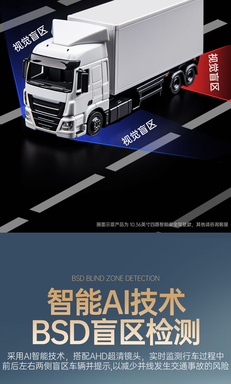 Truck Driving Recorder Front and Rear Dual Recording Gps Remote Four-Way Monitoring 24V High-Definition Reversing Image All-In-One Machine