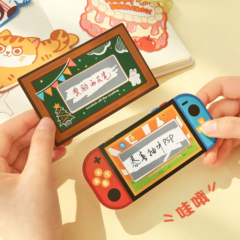Ouhuang кролик Творческий стимул специальной формы скретч-карта DIY скретч-музыка домашнего учителя хвалебная наградная карта