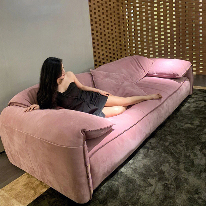 Italian Baxter minimalist matte leather sofa, light luxury high-end custom elephant ear straight sofa