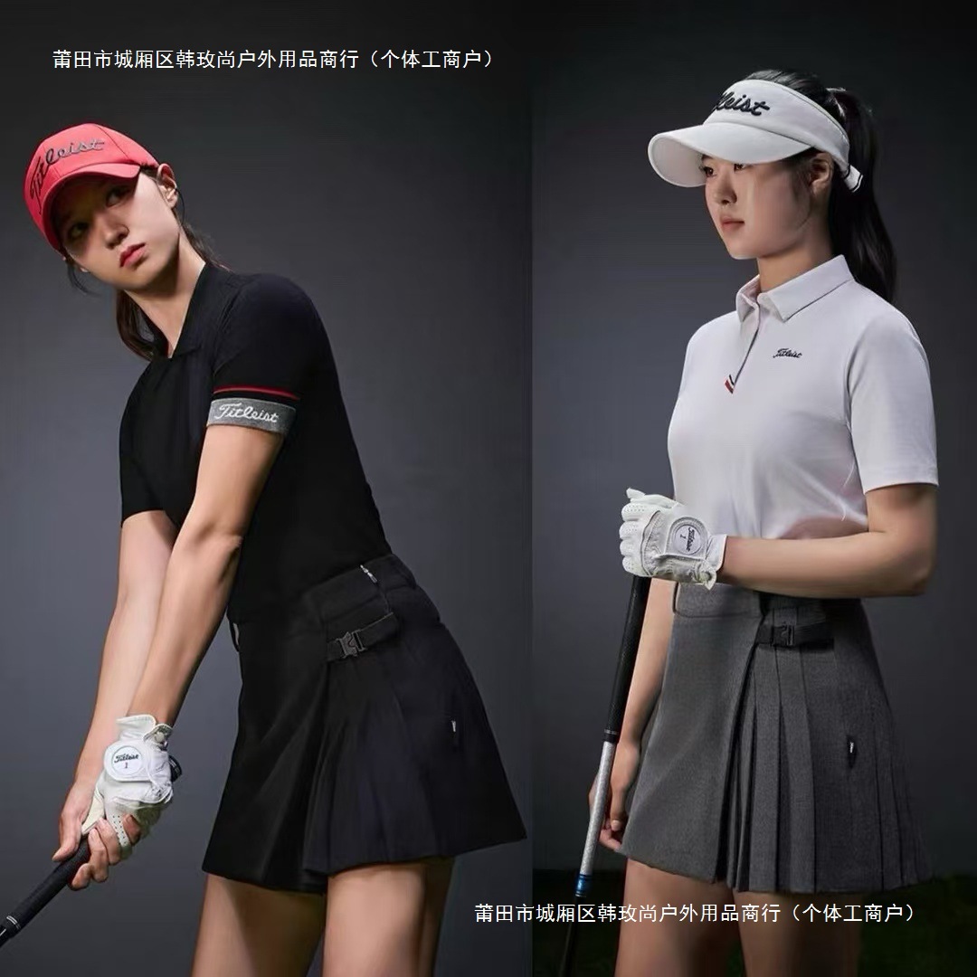 Autumn and Winter Golf Women's Short Skirt Sports a Version Pleated Short Skirt Knitted Long Sleeve Warm Sports Casual Knitwear