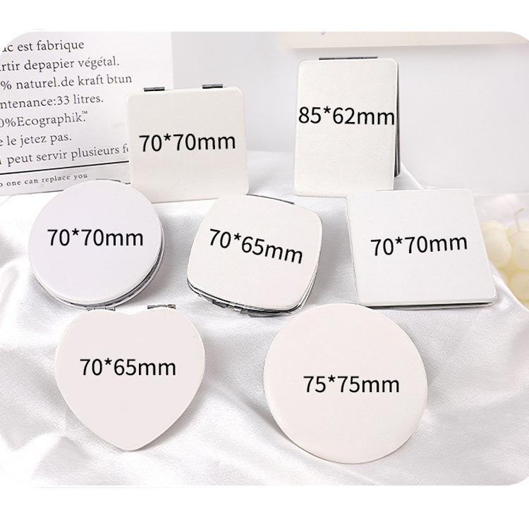 Espejo portátil de doble cara personalizado transfronterizo espejo portátil de cuero blanco dibujos animados regalos ip plegables mini espejo de maquillaje de mano image 7