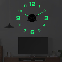 简约夜光时钟创意挂墙diy数字挂钟高级感壁挂装饰客厅免打孔钟表