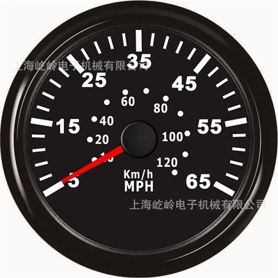 automobile instrument – for Boat Modification - black-frame-black-bottom-0-65mph