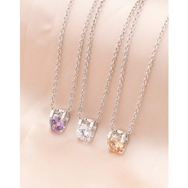 Collar de circón de diamante único cabeza de toro de plata de ley 925 para mujer, lujo ligero, cadena de clavícula de temperamento de nicho de alto nivel, regalo de San Valentín