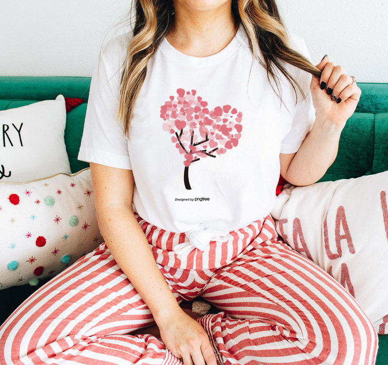 Cross-border European and American Independent Station Valentine's Day Love Tree Letter Printing Personalized New Short-sleeved Round Neck T-shirt Cross-border European and American Independent Station Valentine's Day Love Tree Letter Printing Personalized New Short-sleeved Round Neck T-shirt