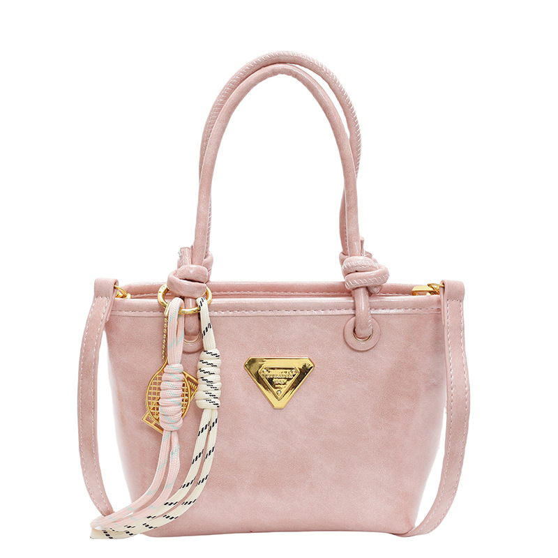 Bolso de mano simple de estilo extranjero para mujeres 2025, nuevo bolso de cubo de alta calidad, bolso de hombro casual simple