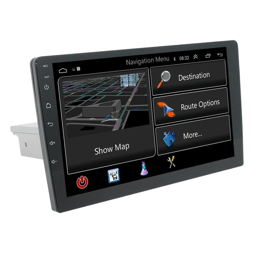 Transfronterizo de un solo husillo de 9 pulgadas de navegación de la máquina universal Android MP5 GPS del coche arriba y abajo ángulo de ajuste variedad de navegación de la máquina todo en uno