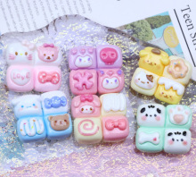新款热卖三丽鸥四联包树脂配件奶油胶diy手工发夹手机壳冰箱水杯