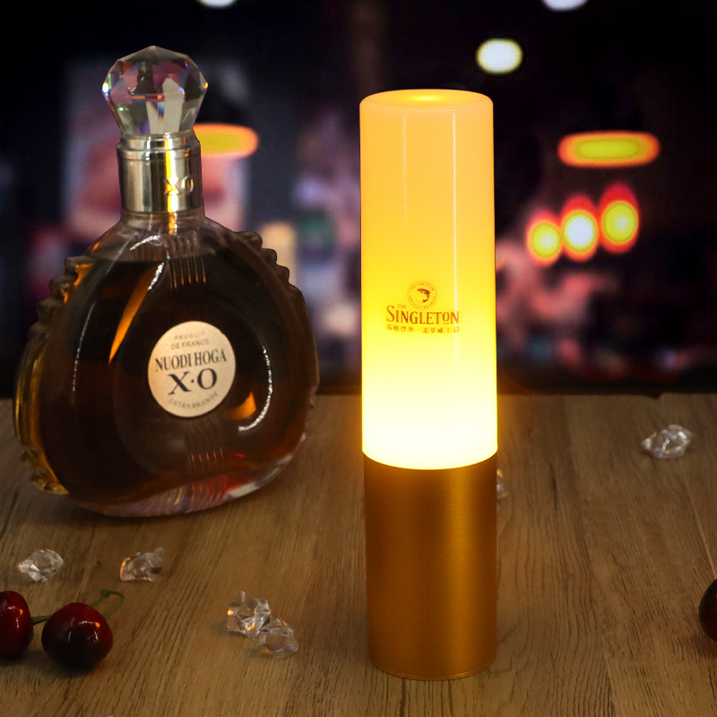 LED bar charging lamp, karaoke coffee shop decorative desk lamp, small night light, cylindrical metal handheld warm light bar lamp