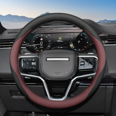 Special Steering Wheel Cover for: Steering wheel cover - exclusively-for-land-rover-black-burgundy-standard